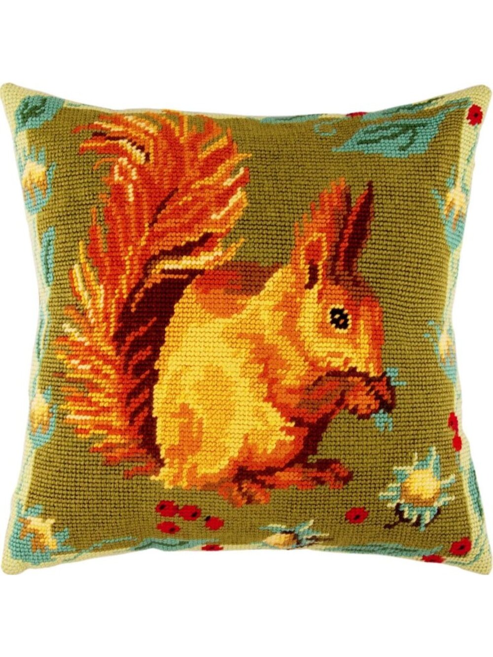 Needlepoint Kit for Adults & Beginners - Squirrel Design 16" x 16", Yarn